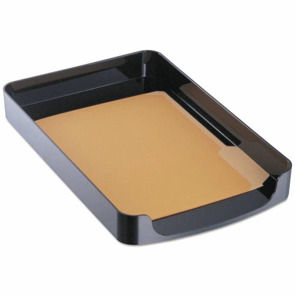 Officemate 2200 Series Front-Loading Desk Tray, 1 Section, Legal Size Files, 10.25" x 15.38" x 2", Black