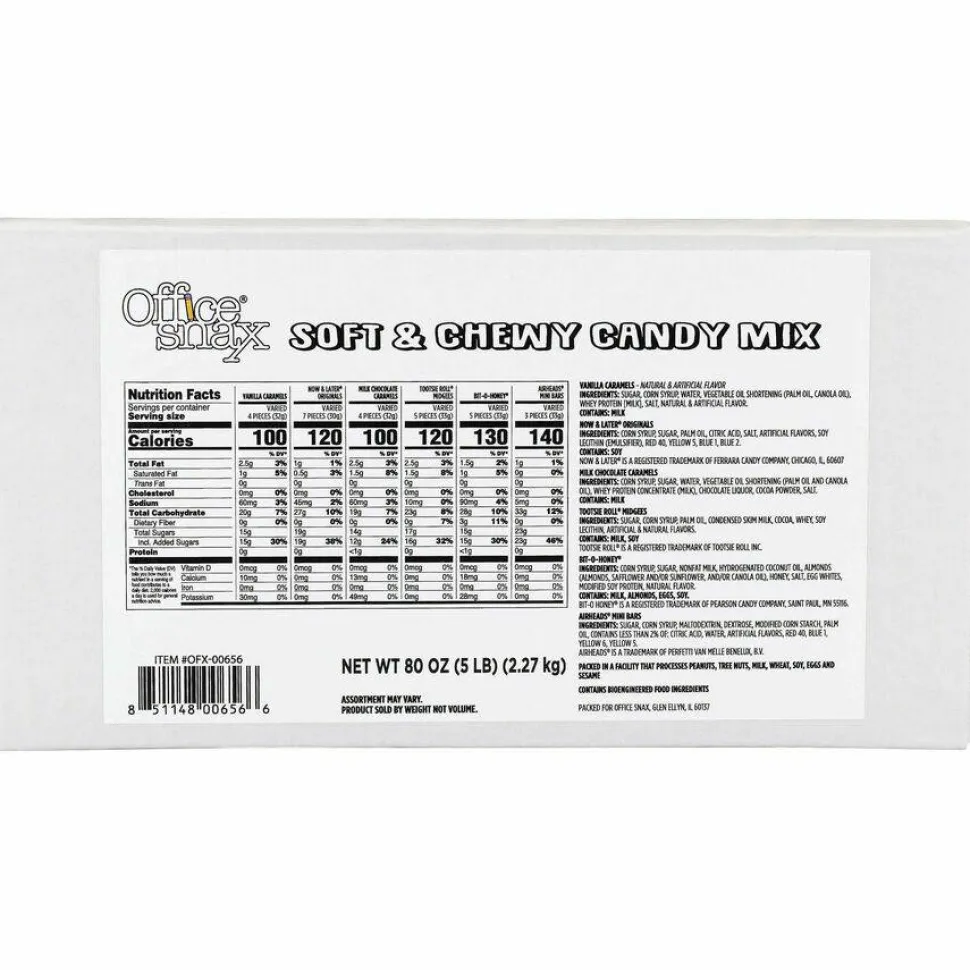 Office Snax Candy Assortments, Soft and Chewy Candy Mix, 5 lb Carton