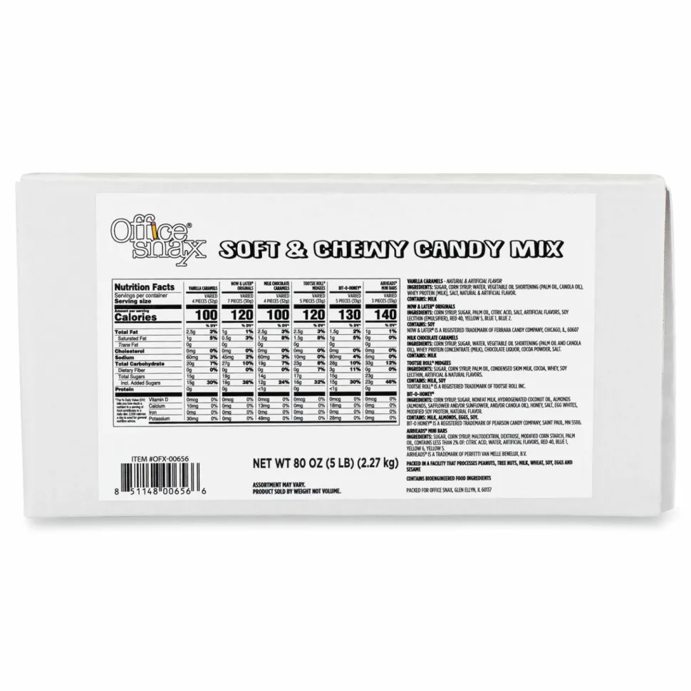 Office Snax Candy Assortments, Soft and Chewy Candy Mix, 5 lb Carton