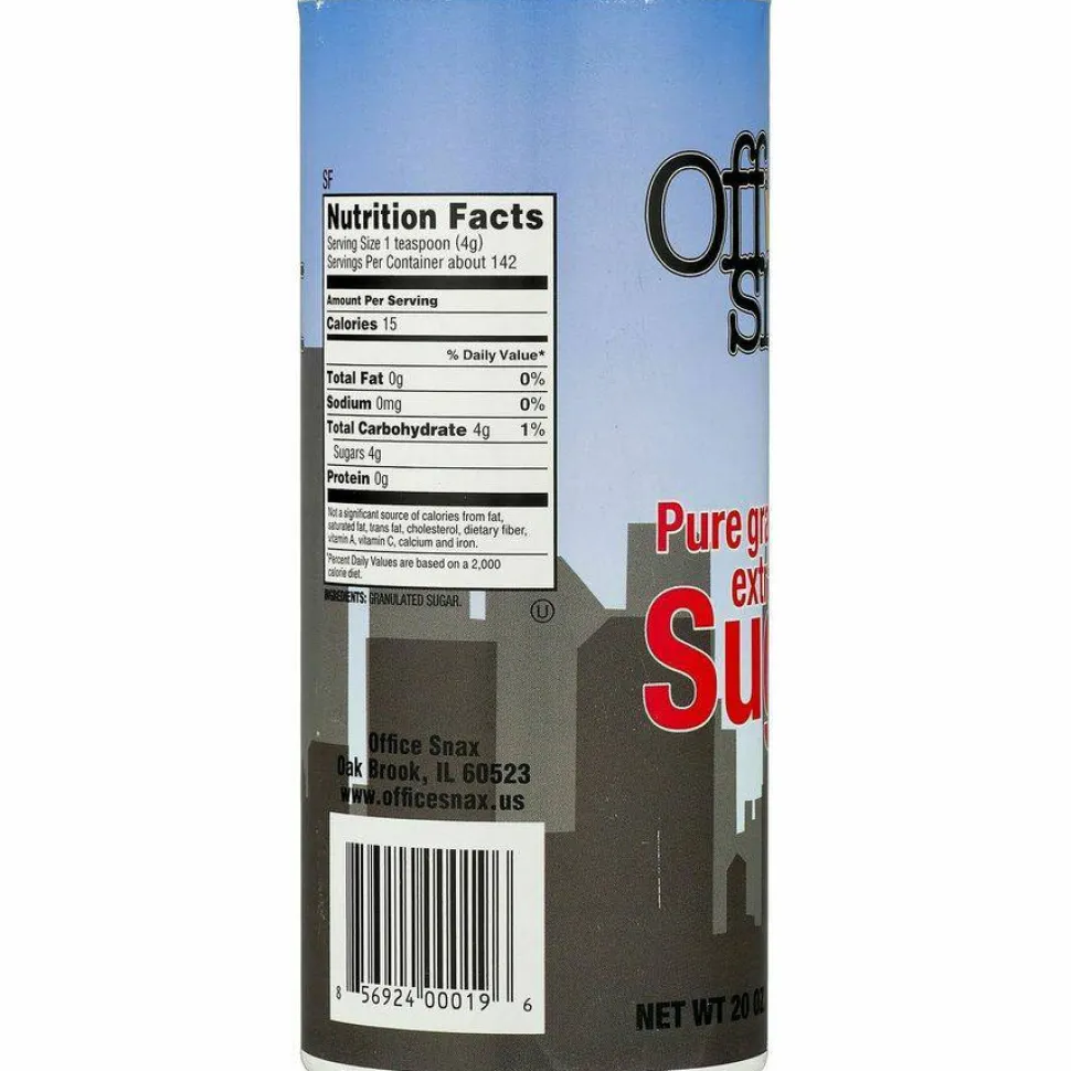 Office Snax Sugar Canister, 20 Oz.