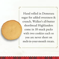 Office Snax Walker's Cookies Shortbread Highlanders Cookies, Box Of 18