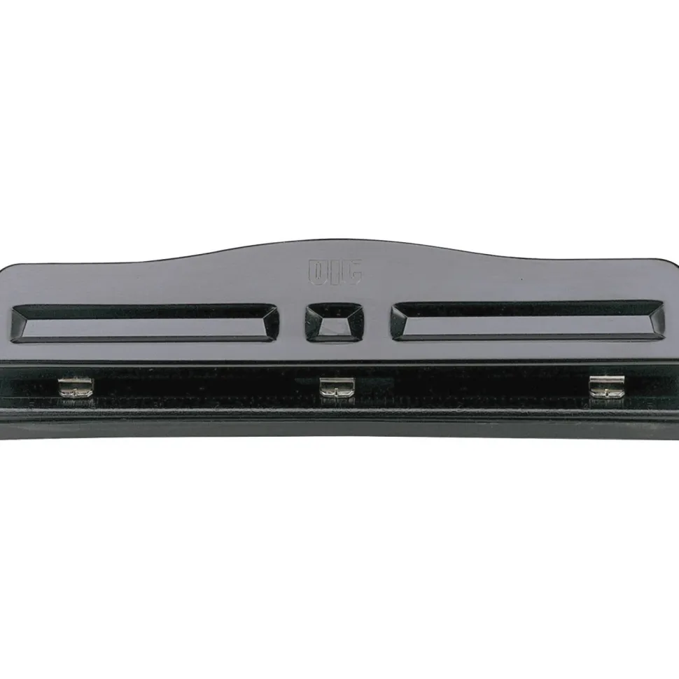 OIC Adjustable 3-Hole Punch, Black