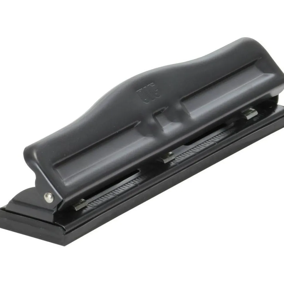 OIC Adjustable 3-Hole Punch, Black