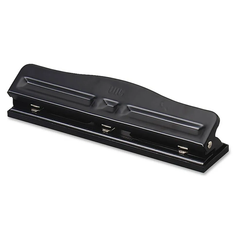 OIC Adjustable 3-Hole Punch, Black