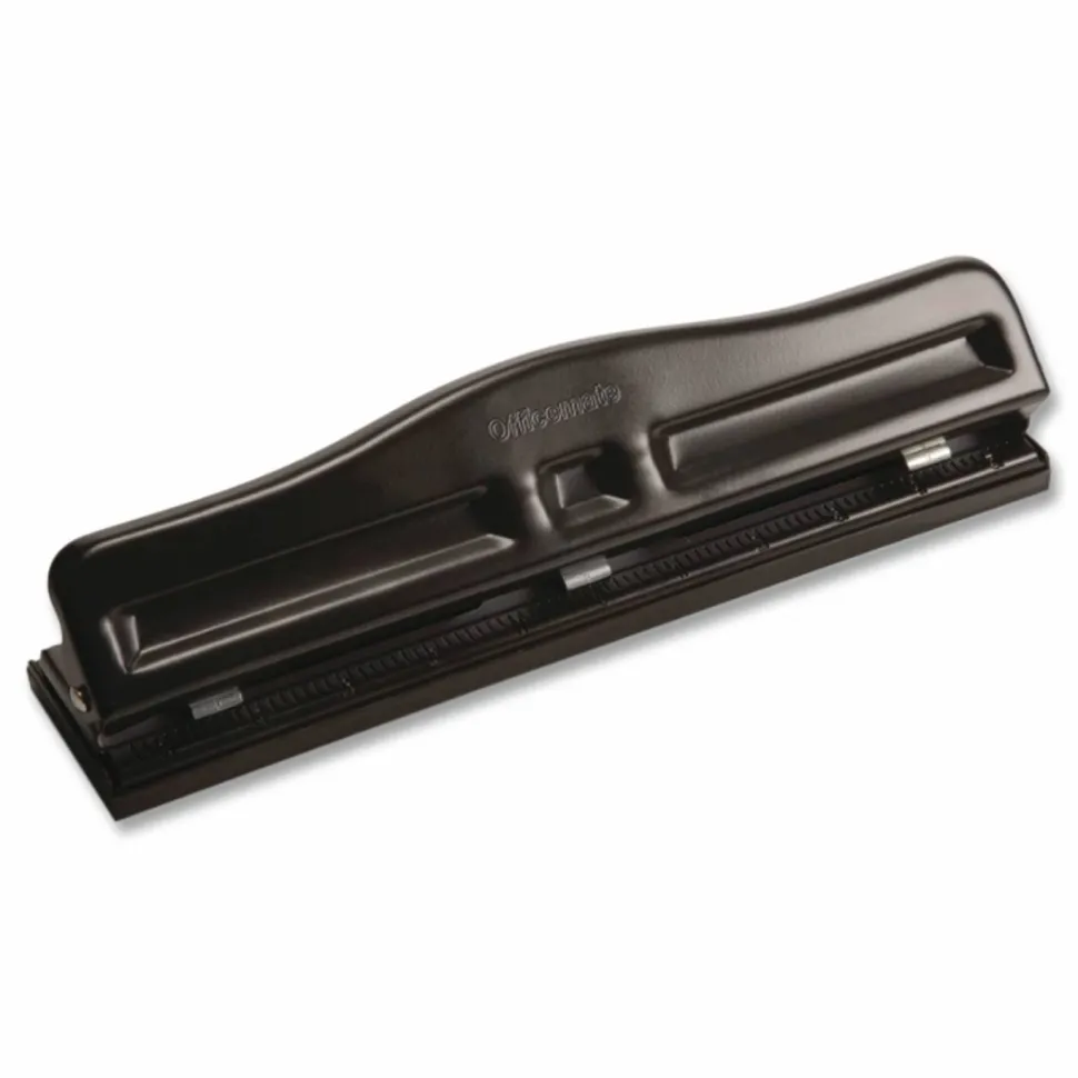 OIC Adjustable 3-Hole Punch, Black