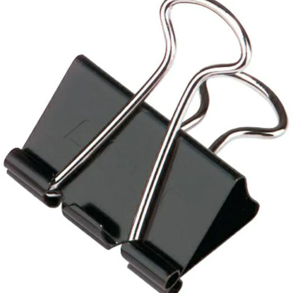 OIC Binder Clips, Medium, 1 1/4", Black, Box Of 12, 99050