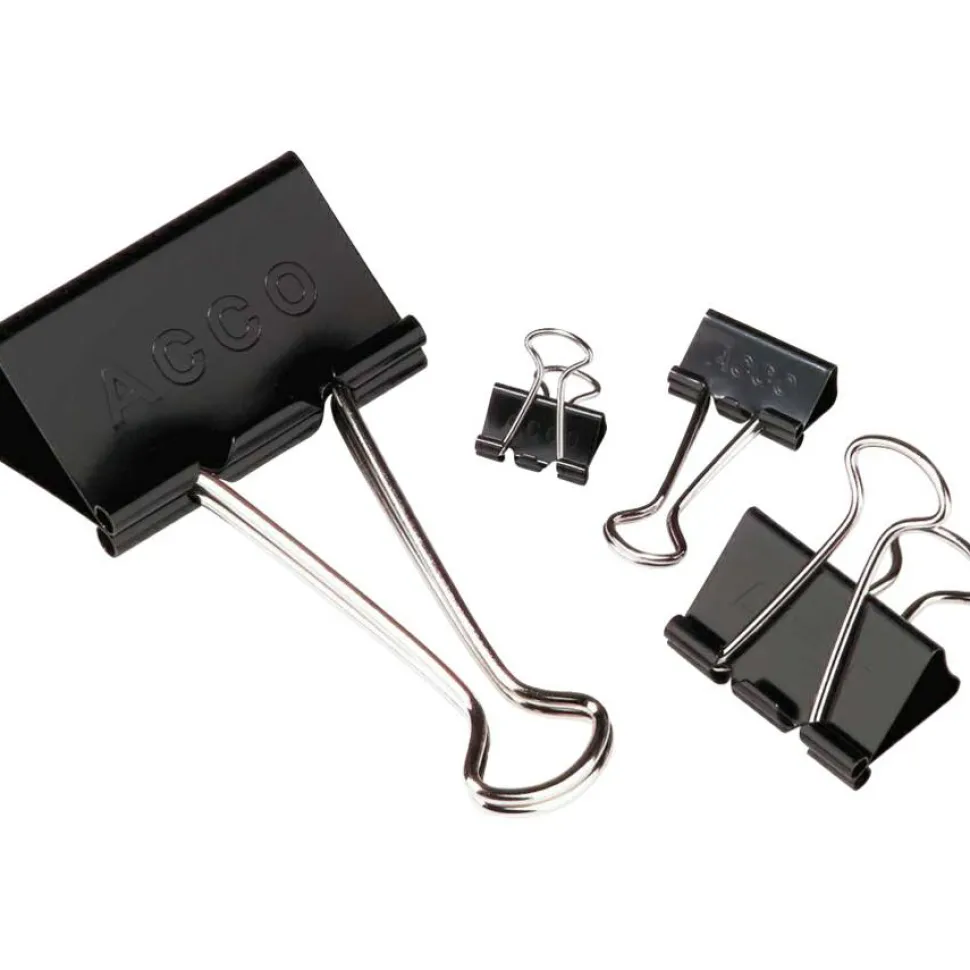OIC Binder Clips, Medium, 1 1/4", Black, Box Of 12, 99050