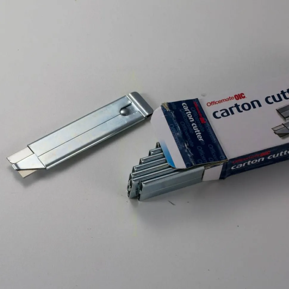 OIC Single-Sided Razor Blade Carton Cutters, Silver, Pack Of 12