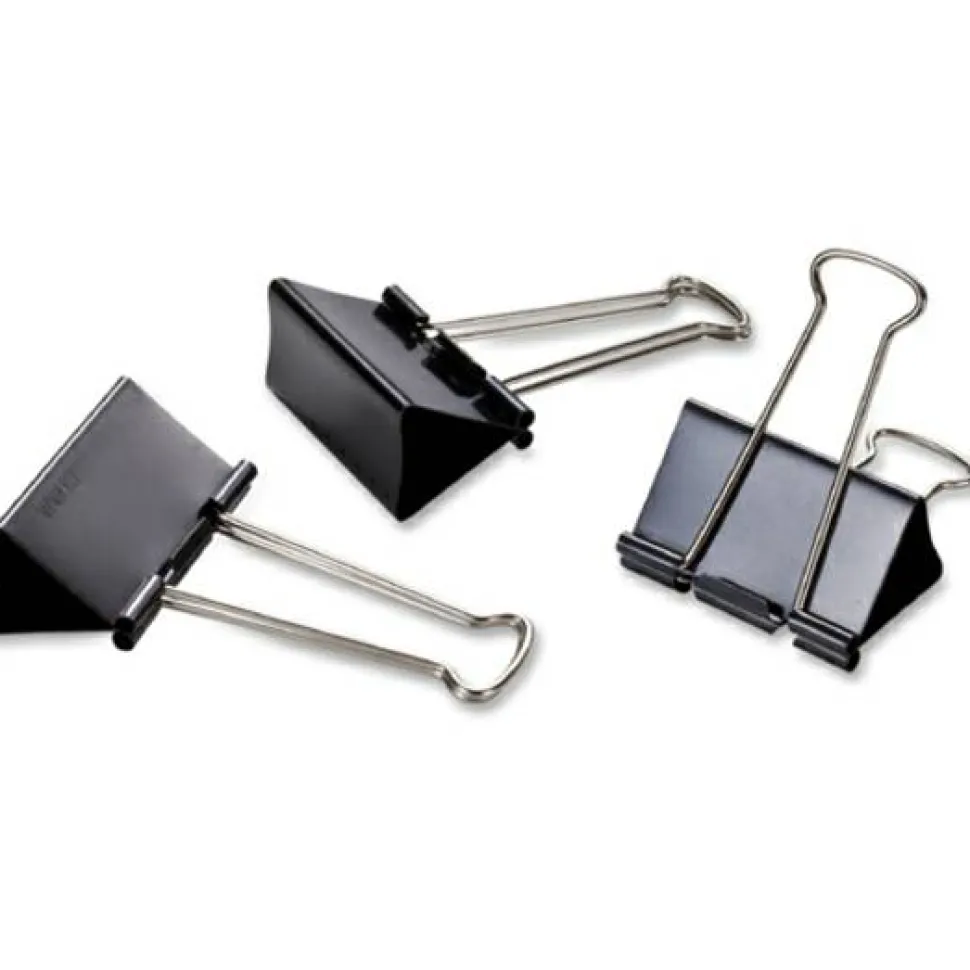 OIC Binder Clips, Large, 2", Black, Box Of 12, 99100