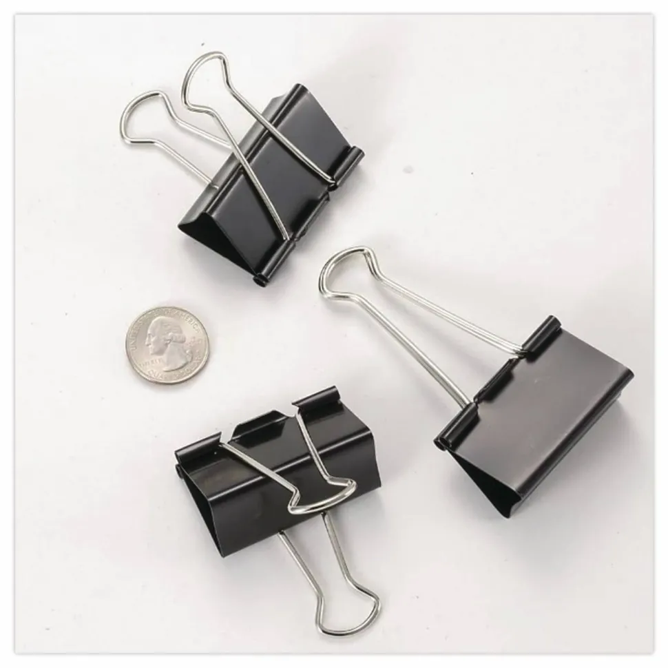 OIC Binder Clips, Large, 2", Black, Box Of 12, 99100