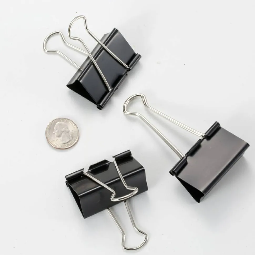 OIC Binder Clips, Large, 2", Black, Box Of 12, 99100