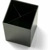 OIC 3-Compartment Pencil Cup - 4" x 2.9" x 2.9" - 1 Each - Black