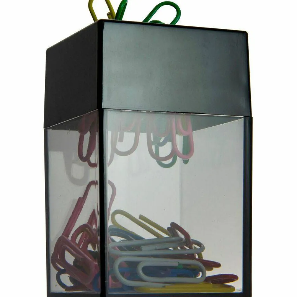 OIC 3-Compartment Pencil Cup - 4" x 2.9" x 2.9" - 1 Each - Black