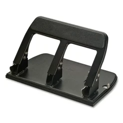 OIC Heavy-Duty Padded Handle 3-Hole Punch, Black
