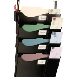 OIC 4-Pocket Grande Central Filing System With Hangers, Letter Size, Black