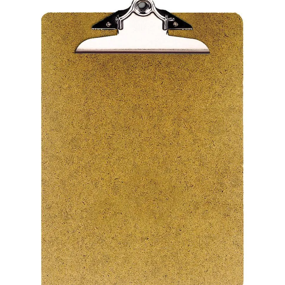 OIC 100% Recycled Hardboard Clipboard, Letter Size, 9" x 12 1/2", Brown, 83140