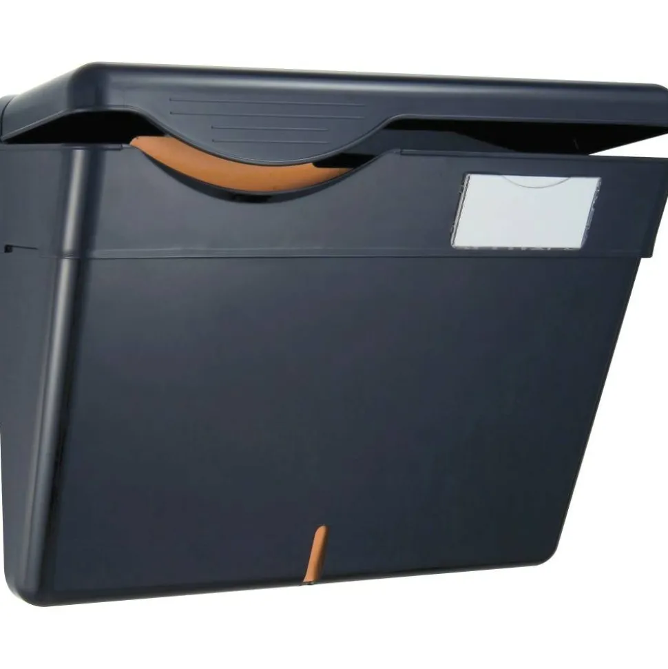 OIC Security Wall File With Lid, Letter Size, Black