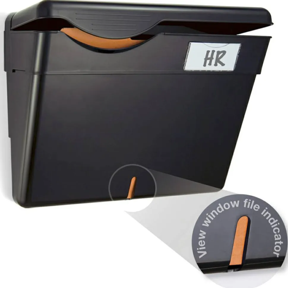 OIC Security Wall File With Lid, Letter Size, Black