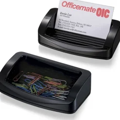 OIC 2200 Series Business Card/Clip Holder, Black