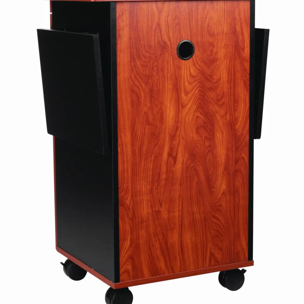 Oklahoma Sound Multimedia Presentation Cart, 25 x 19 x 38, Cherry/Black