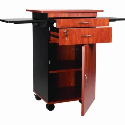 Oklahoma Sound Multimedia Presentation Cart, 25 x 19 x 38, Cherry/Black