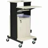 Oklahoma Sound Premium Plus Presentation Cart with Storage Cabinet, 18 x 30 x 40.5, Ivory/Black
