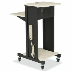 Oklahoma Sound Premium Presentation Cart, 4 Shelves, 18" x 30" x 40.5", Ivory/Black