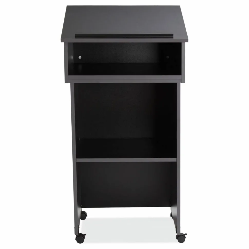 Oklahoma Sound Tabletop Lectern and AV Cart/Lectern Base, 23.75 x 19.87 x 47.5, Black