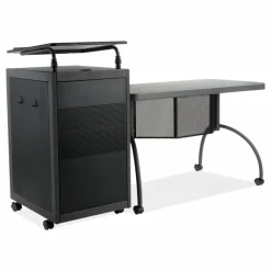 Oklahoma Sound Teacher's WorkPod Desk and Lectern Kit, 68" x 24" x 41", Charcoal Gray
