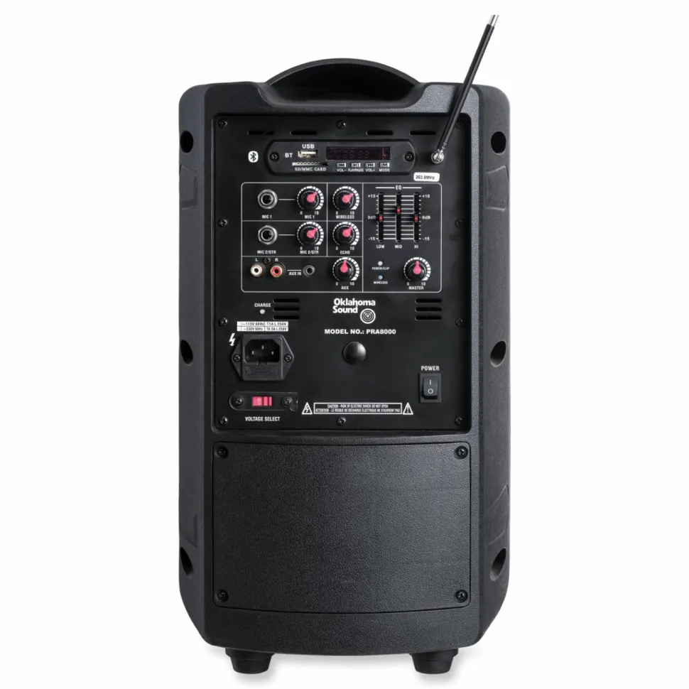 Oklahoma Sound Wireless PA System with Wireless Tie Clip Microphone, 40 W, Black