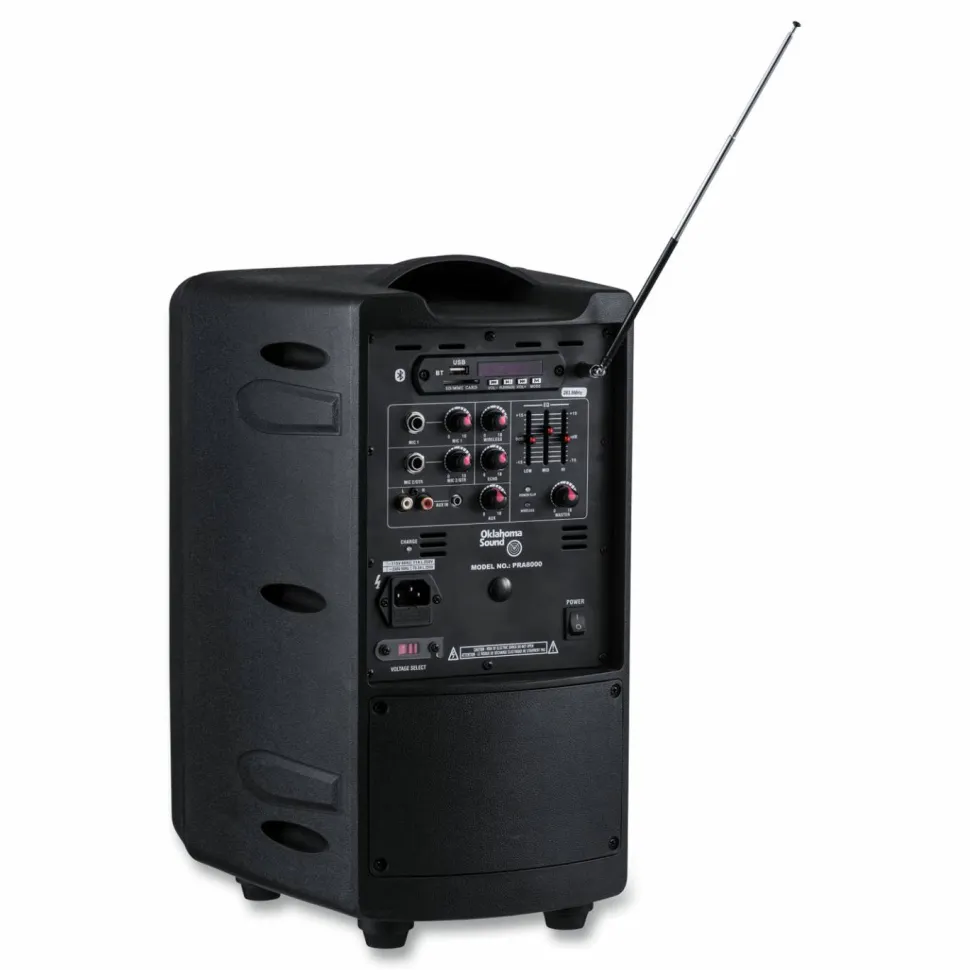 Oklahoma Sound Wireless PA System with Wireless Tie Clip Microphone, 40 W, Black