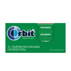 Orbit Gum, Spearmint, 0.95 Oz, Box Of 12