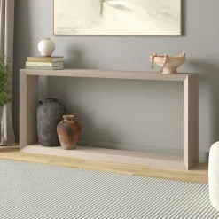 Osmond 64" Wide Rectangular Console Table in Alder White