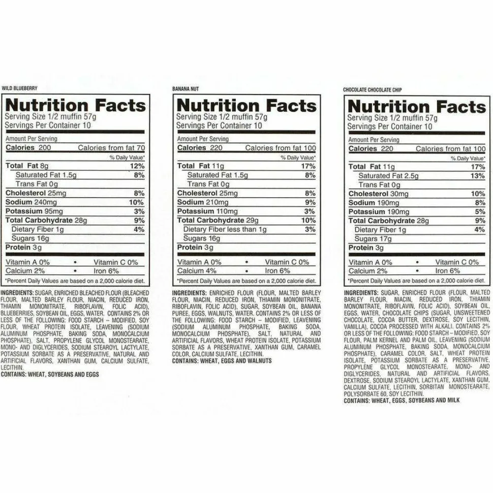Otis Spunkmeyer Muffins Variety Pack, Assorted Flavors, 4 oz Pack, 15 Packs/Carton