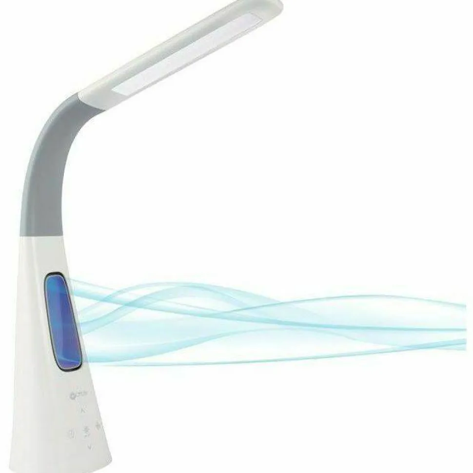 OttLite Cool Breeze Fan Lamp, 15" to 26.5" High, White