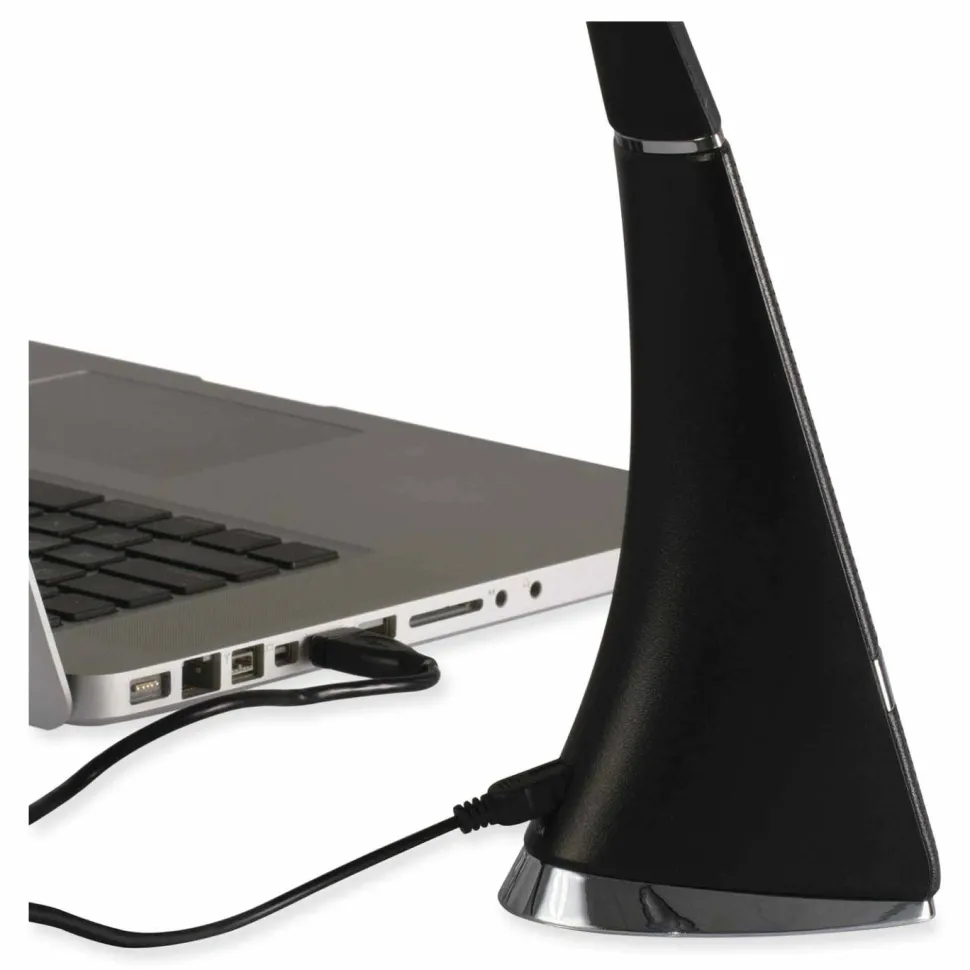 OttLite Wellness Series Recharge LED Desk Lamp, 10.75" to 18.75" High, Black