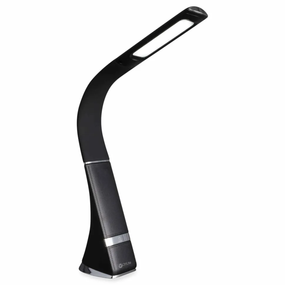 OttLite Wellness Series Recharge LED Desk Lamp, 10.75" to 18.75" High, Black