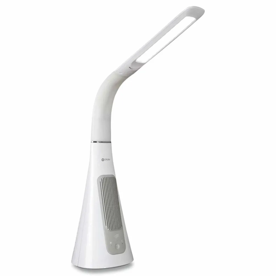 OttLite Wellness Series SanitizingPro LED Desk Lamp and UV Air Purifier, 15" to 25" High, White