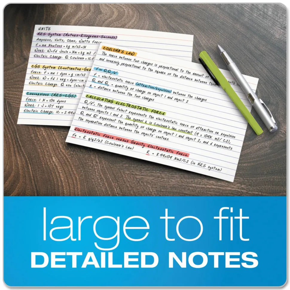 Oxford Brand White Index Cards, Ruled, 5" x 8", Pack Of 100