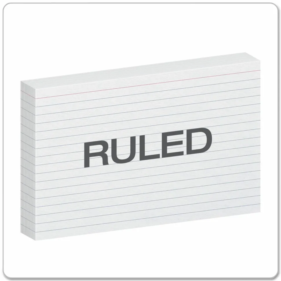 Oxford Brand White Index Cards, Ruled, 5" x 8", Pack Of 100