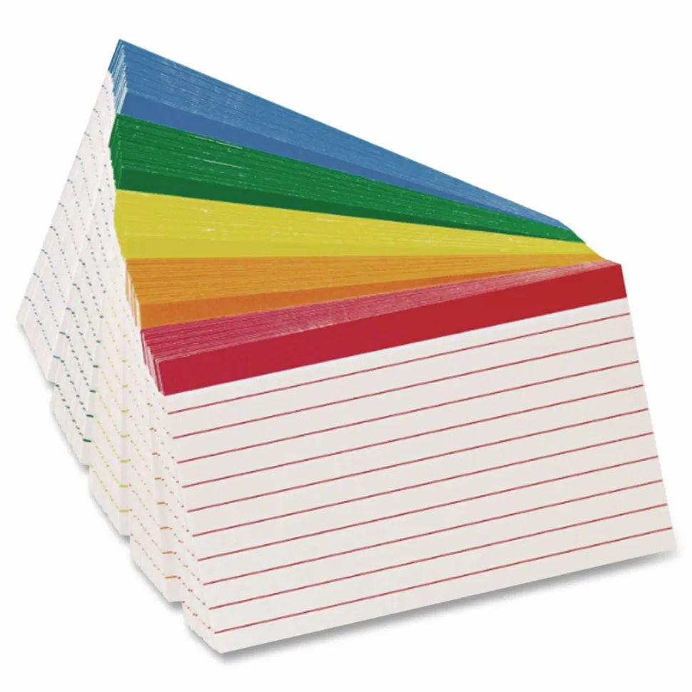 Oxford Color Coded Ruled Index Cards, 3 x 5, Assorted Colors, 100/Pack