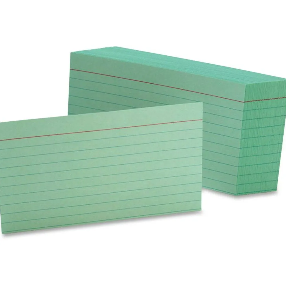 Oxford Color Index Cards, Ruled, 3" x 5", Green, Pack Of 100