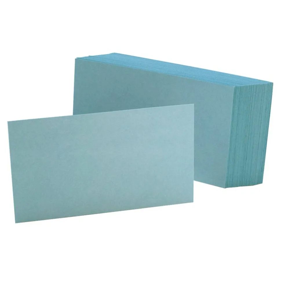 Oxford Color Index Cards, Unruled, 3" x 5", Blue, Pack Of 100