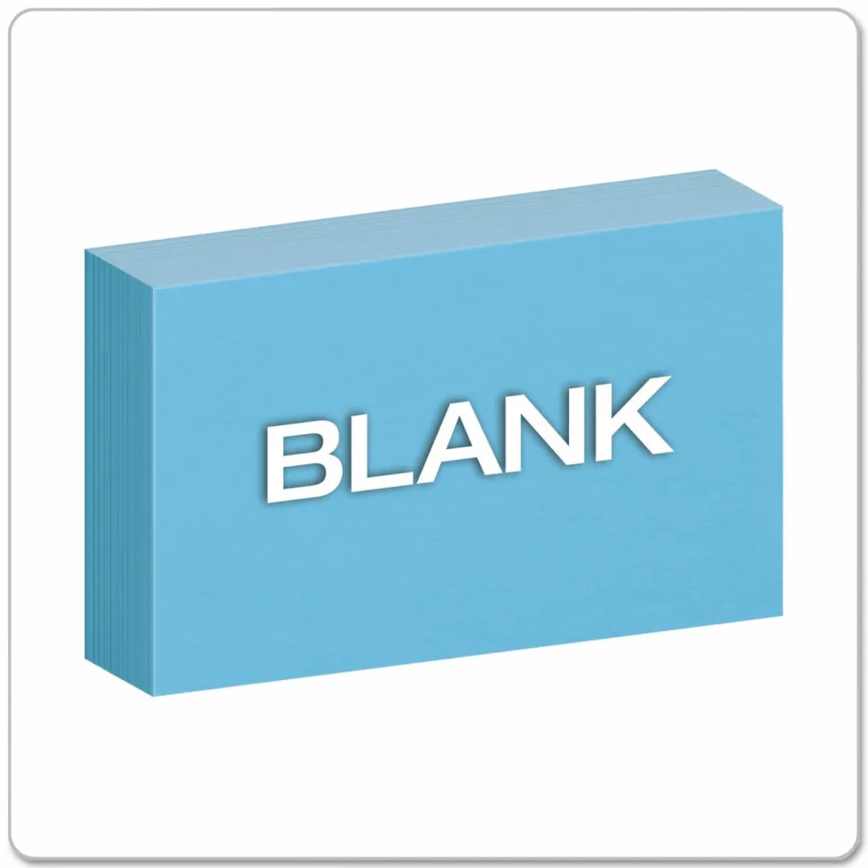 Oxford Color Index Cards, Unruled, 3" x 5", Blue, Pack Of 100