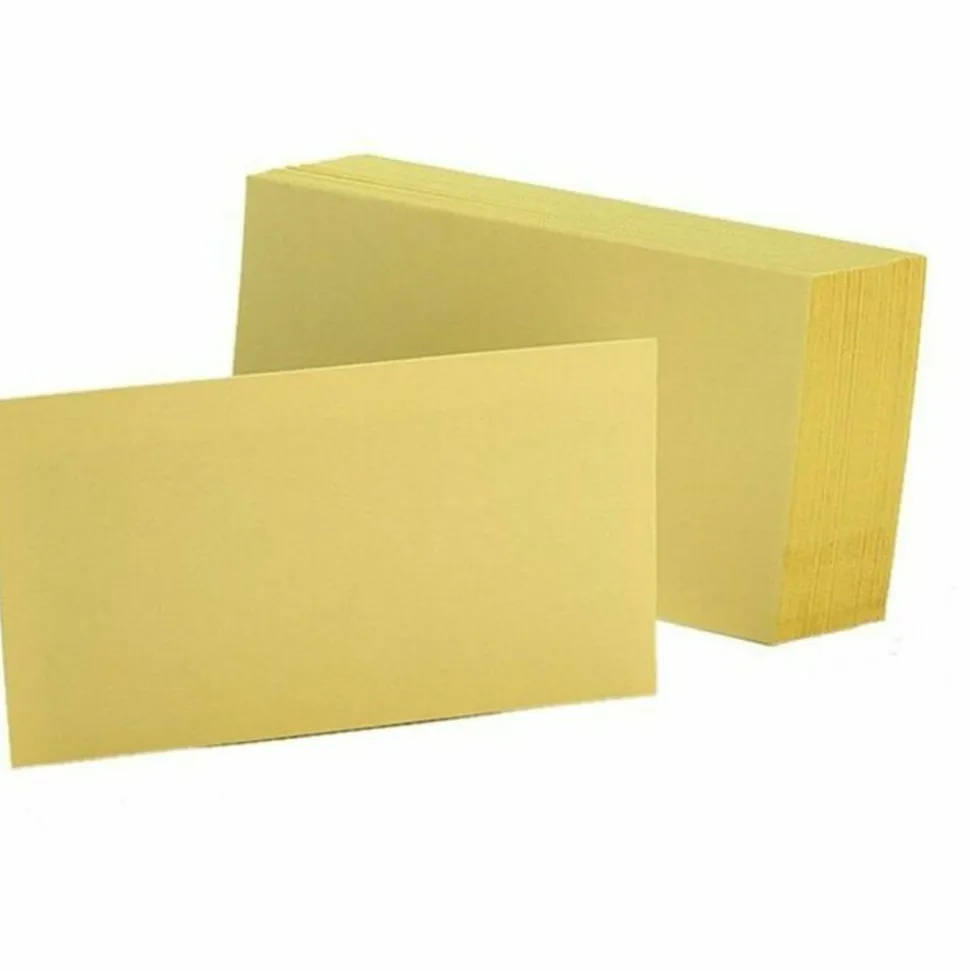 Oxford Color Index Cards, Unruled, 3" x 5", Canary, Pack Of 100
