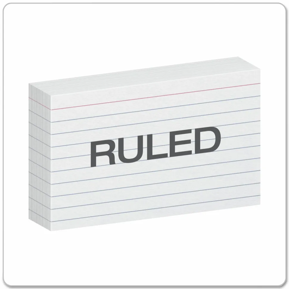 Oxford Index Cards, Ruled, 3" x 5", White, Pack Of 100