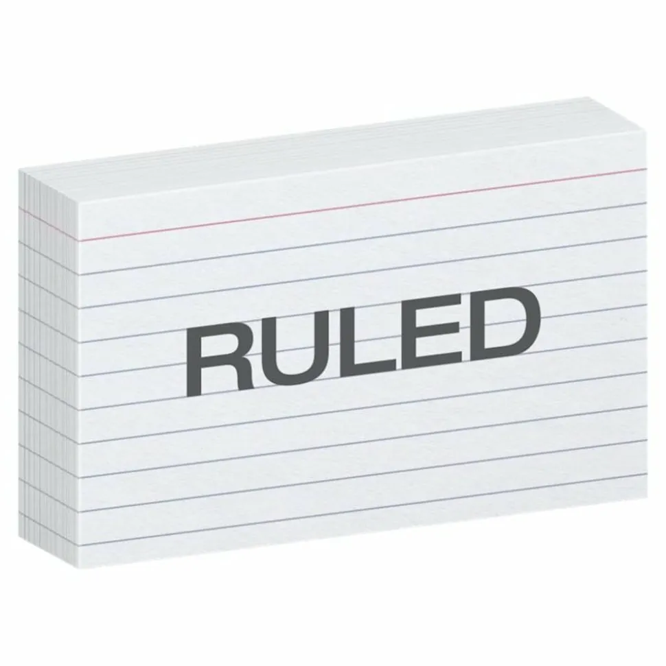 Oxford Index Cards, Ruled, 3" x 5", White, Pack Of 100