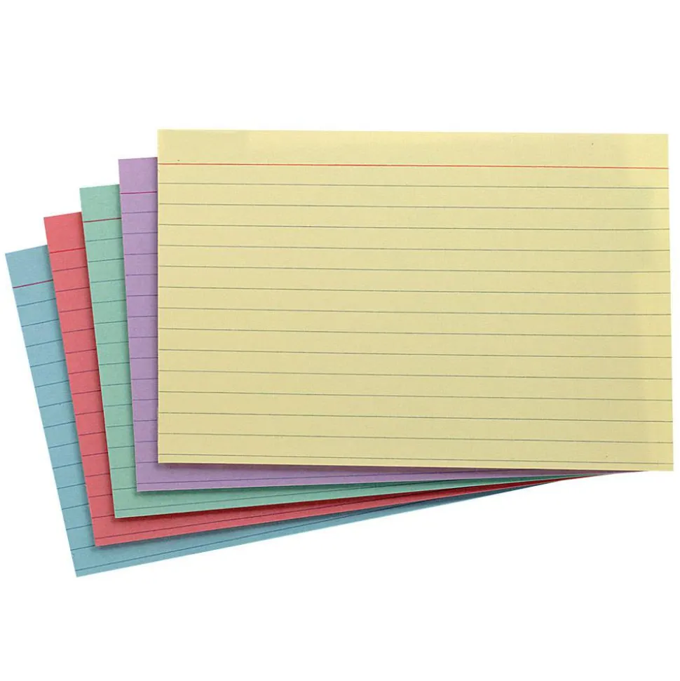 Oxford Index Cards, Ruled, 4" x 6", Assorted Colors, Pack Of 100