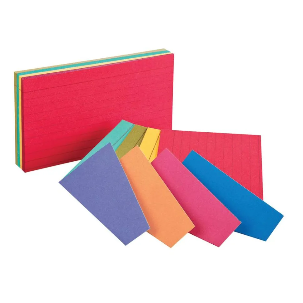 Oxford Ruled Extreme Index Cards, 3" x 5", Assorted, Pack Of 100