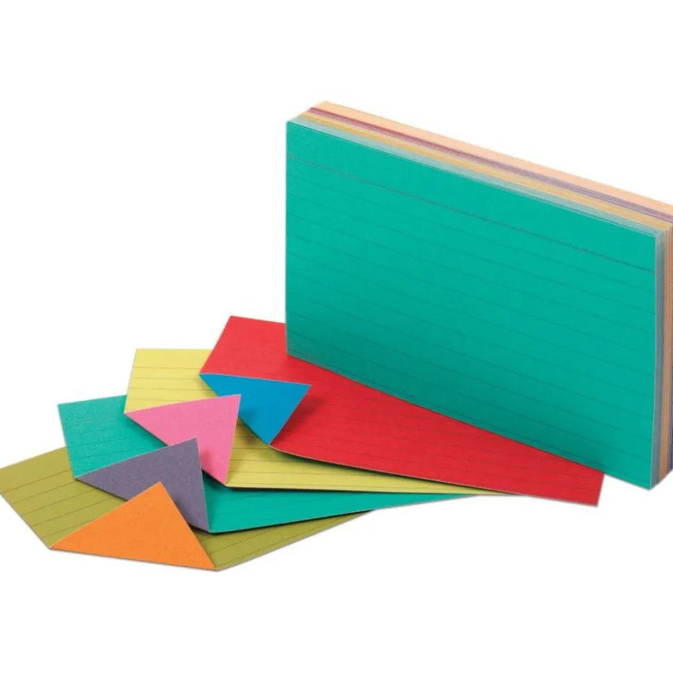 Oxford Ruled Extreme Index Cards, 3" x 5", Assorted, Pack Of 100